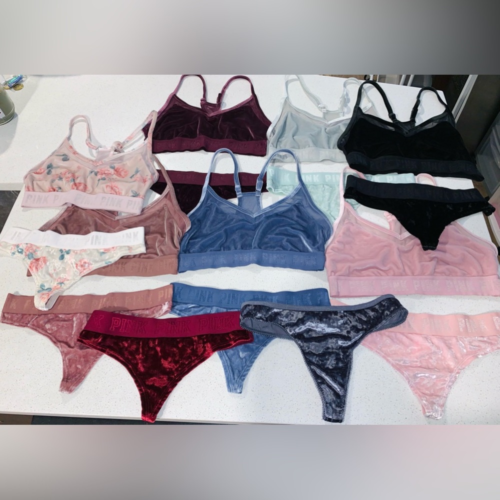 Victoria’s Secret PINK Velvet Bralette and Panty Bundle